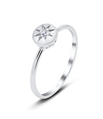 Star with CZ Designed Silver Ring NSR-3310